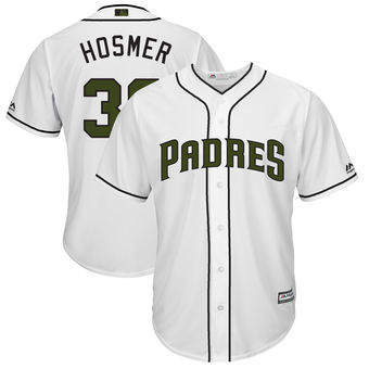 Men's San Diego Padres 30 Eric Hosmer Majestic White 2018 Memorial Day Cool  Base Player Jersey on sale,for Cheap,wholesale from China