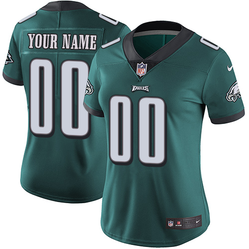 Women's Nike Philadelphia Eagles Home Midnight Green Customized Vapor ...