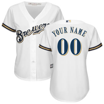 milwaukee brewers majestic official cool base jersey white