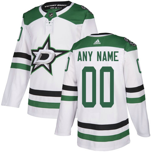 Youth Adidas Dallas Stars Away NHL Authentic White Customized Jersey on
