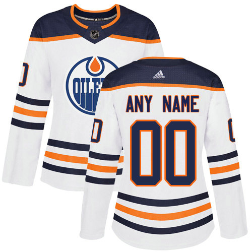Edmonton Oilers Custom White Men's Adidas 202021 Reverse Retro