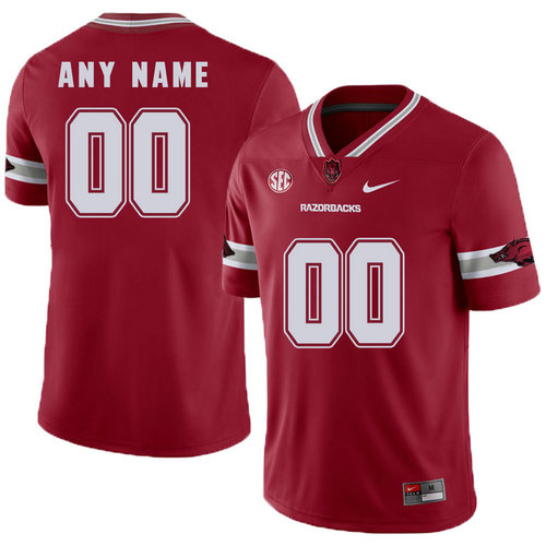 Arkansas Razorbacks Men's Customized Red College Football Jersey on ...