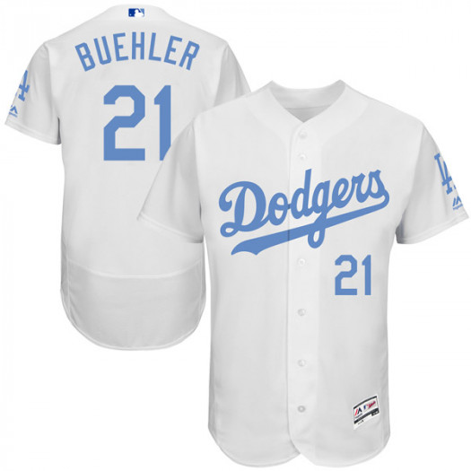 Men's Los Angeles Dodgers 21 Walker Buehler Player Authentic Gray Flex