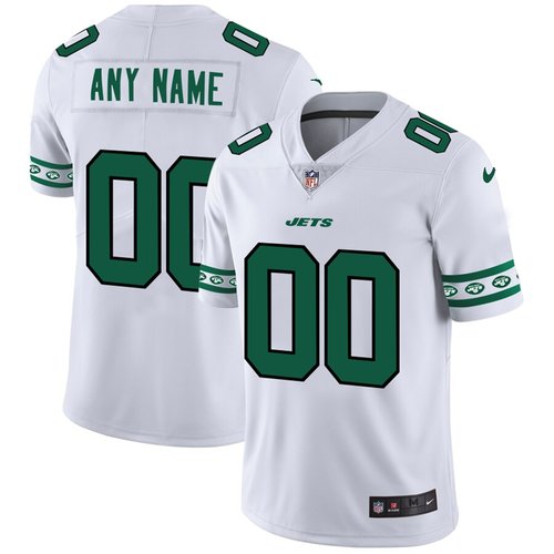 Men's New York Jets Custom Nike White Team Logo Vapor Limited NFL
