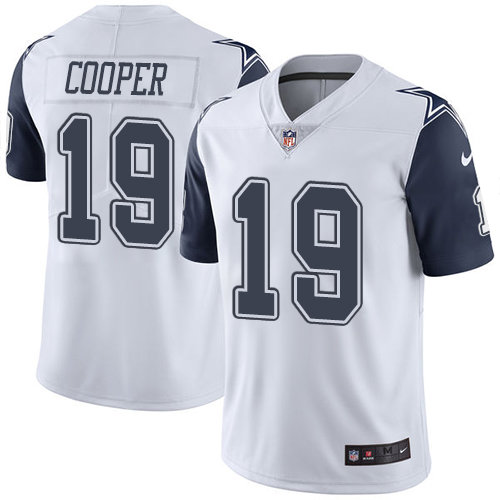 Youth Dallas Cowboys 19 Amari Cooper White Stitched Football Limited