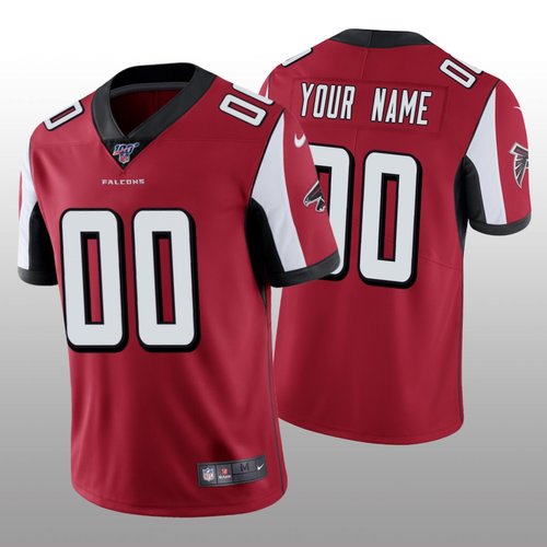 Men's Atlanta Falcons Custom Red Vapor Limited 100th Season Jersey on