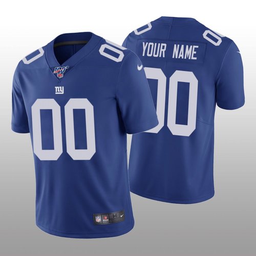 Men's New York Giants Custom Royal Vapor Limited 100th Season Jersey on