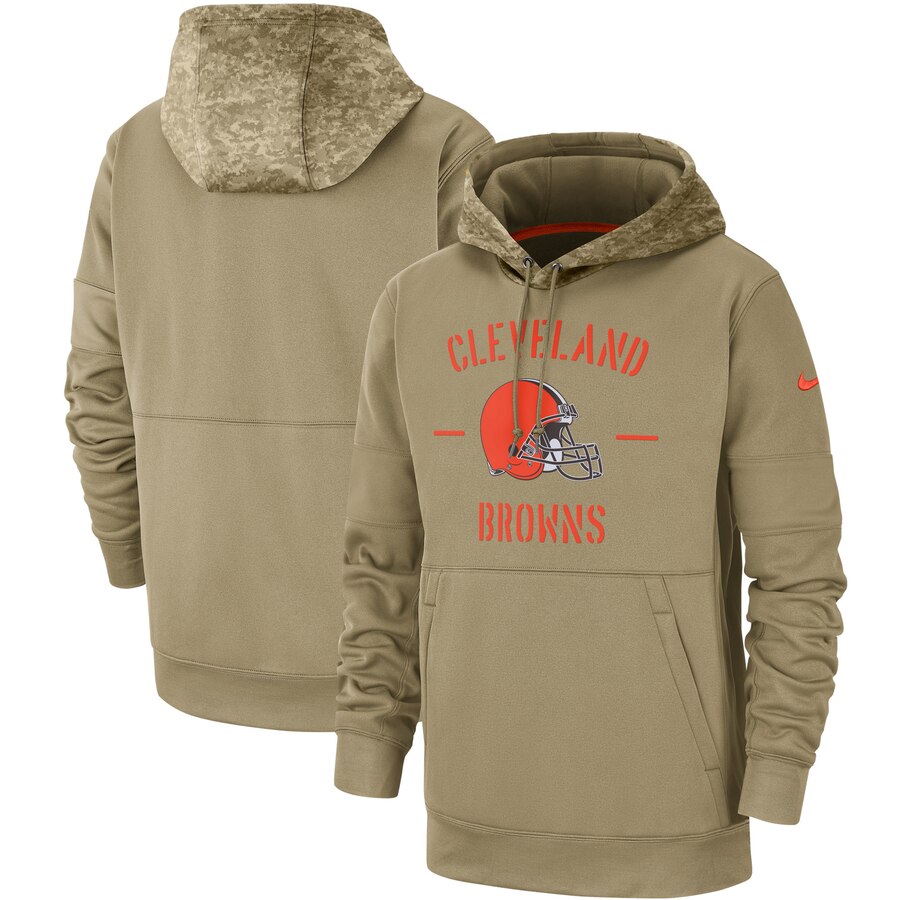 Men's Cleveland Browns Nike Tan 2019 Salute to Service Sideline Therma