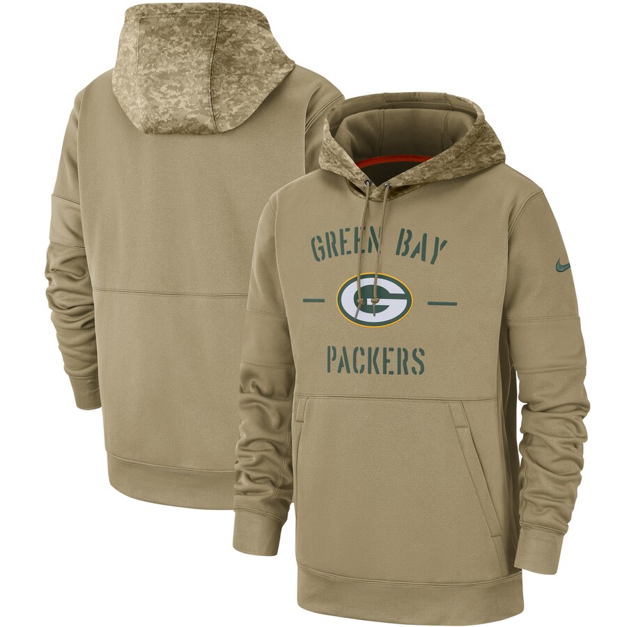 Men's Green Bay Packers Nike Tan 2019 Salute to Service Sideline Therma ...