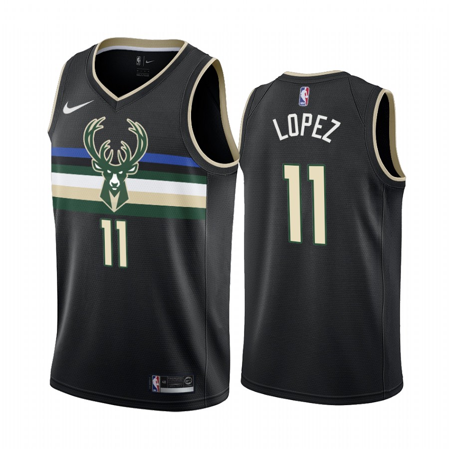 Nike Bucks #11 Brook Lopez Black 2019 