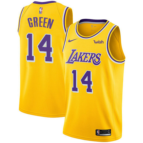 Nike Lakers #14 Danny Green Gold NBA Swingman Icon Edition ...