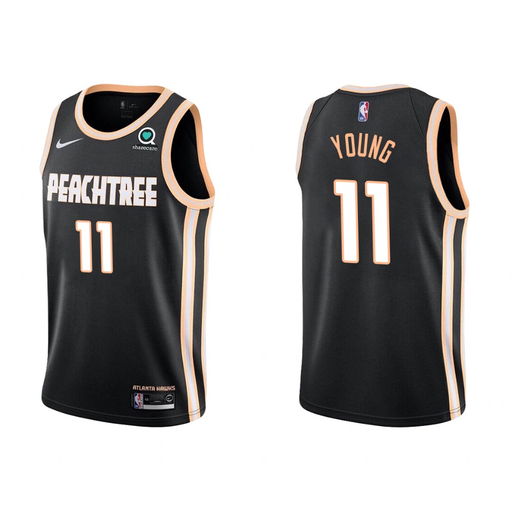 Men's Atlanta Hawks #11 Trae Young 2019-20 City Black ...