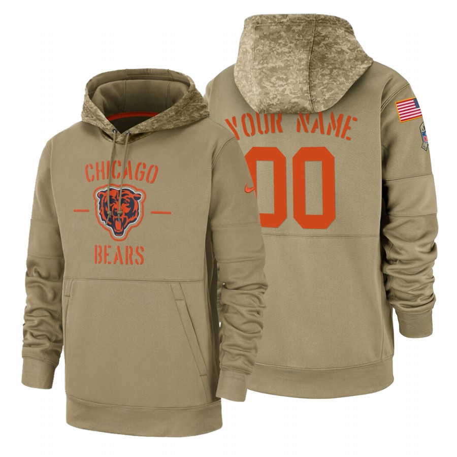Chicago Bears Custom Nike Tan 2019 Salute To Service Name & Number