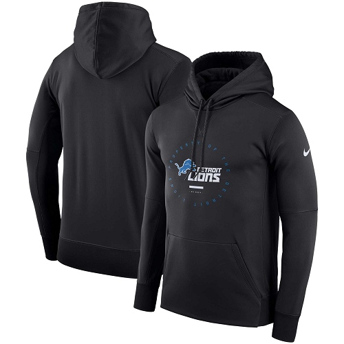 Men's Detroit Lions Nike Black Sideline Property Of Wordmark Logo ...