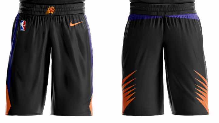 phoenix suns black shorts