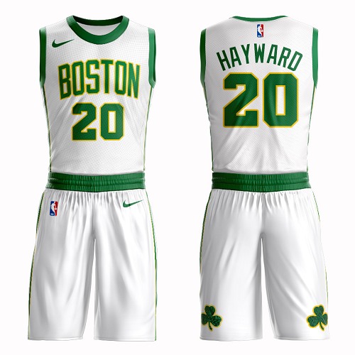 Men's Boston Celtics Gordon Hayward Nike White City Edition Swingman Jersey