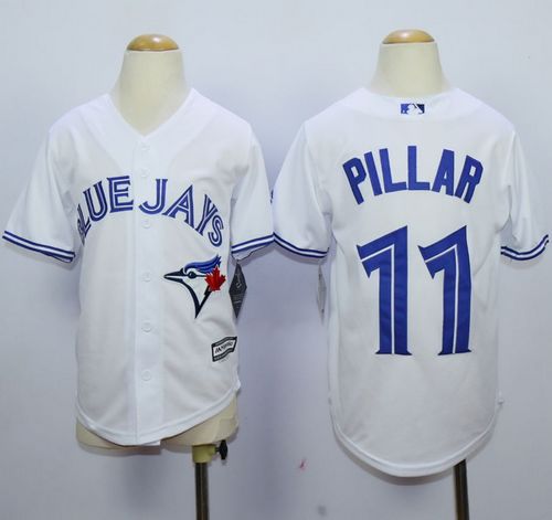 Youth Toronto Blue Jays #11 Kevin Pillar White Cool Base Stitched MLB Jersey