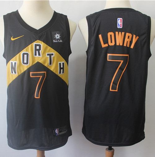 Youth Toronto Raptors 7 Kyle Lowry Black NBA Swingman City Edition