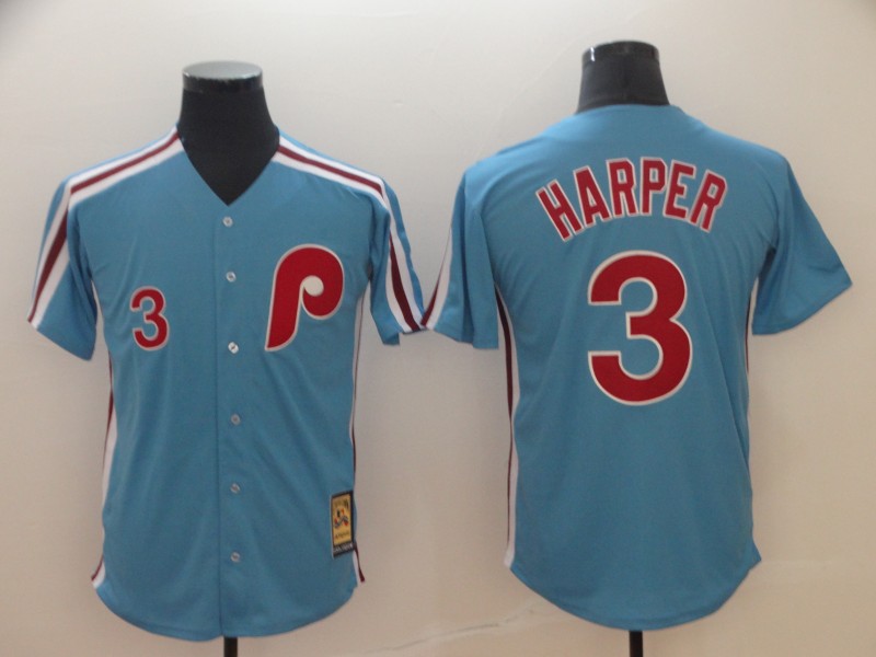 Women Philadelphia Phillies #3 Bryce Harper Light Blue ...