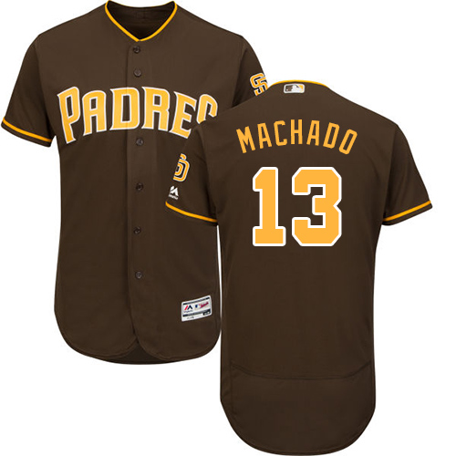 Men's San Diego Padres #13 Manny Machado Brown Flexbase Authentic