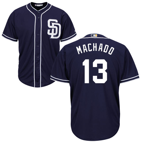 Men's San Diego Padres #13 Manny Machado Navy Blue New Cool Base