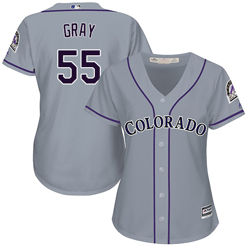 Rockies 55 Jon Gray Grey Road Women's Stitched Baseball Jersey on sale