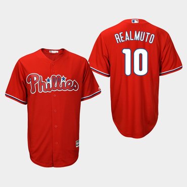 Philadelphia Phillies #10 JT Realmuto Red Cool base Jersey ...