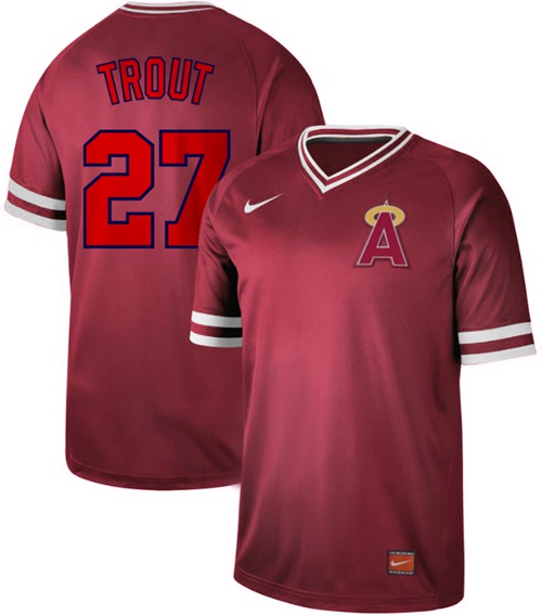 Angels of Anaheim 27 Mike Trout Red Fade Authentic Stitched Baseball