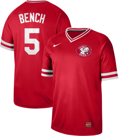 Reds #5 Johnny Bench Red Authentic Cooperstown Collection ...