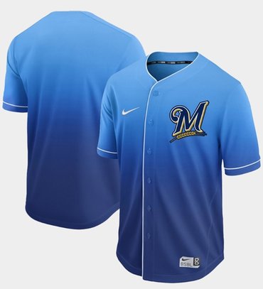 مايك Brewers Blank Royal Authentic Cooperstown Collection Stitched Baseball Jersey عطر ديون