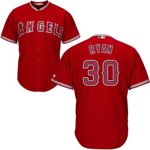 Angels 30 Nolan Ryan Grey Cool Base Stitched Youth Baseball Jersey on