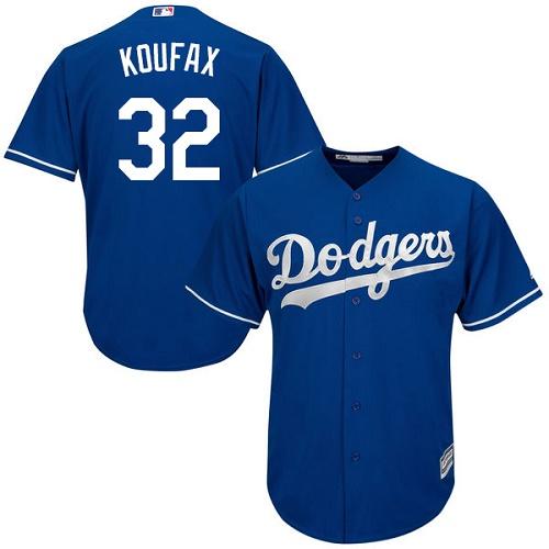 Dodgers 32 Sandy Koufax Blue Cool Base Stitched Youth Baseball Jersey
