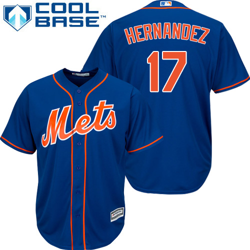 Mets 17 Keith Hernandez Blue Cool Base Stitched Youth Baseball Jersey