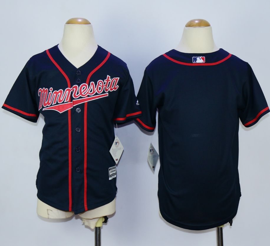 Twins Blank Navy Blue Cool Base Stitched Youth Baseball Jersey on sale