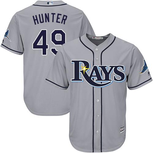 Rays #49 Tommy Hunter Grey Cool Base Stitched Youth Baseball Jersey