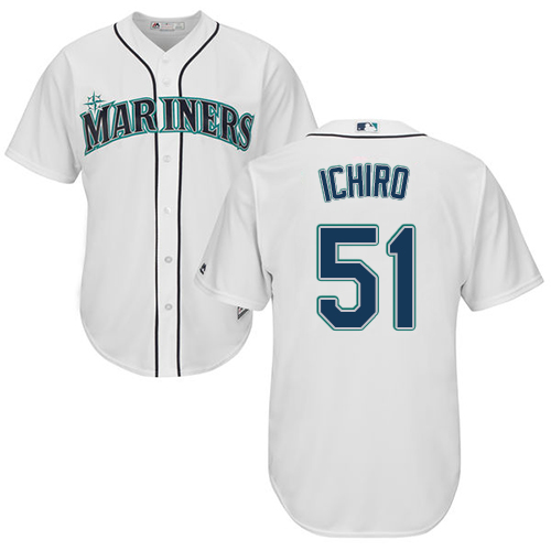 Mariners 51 Ichiro Suzuki White Cool Base Stitched Youth Baseball Jersey on sale,for Cheap