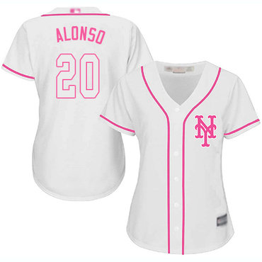 Mets #20 Pete Alonso White Pink Fashion Women's Stitched Baseball Jersey on  sale,for Cheap,wholesale from China