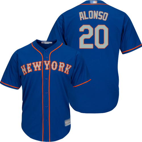 Youth Mets 20 Pete Alonso Blue(Grey NO.) Cool Base Stitched Baseball