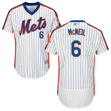 Jeff McNeil #6 - Game Used White Pinstripe Jersey - 8/6/2019 - 1-3, 2  RBI's, 1 R; Also Worn 8/7/2019 - 2-3, BB, 1 R - Mets vs. Marlins