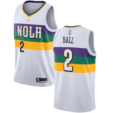 Pelicans #2 Lonzo Ball White Basketball Swingman City ...