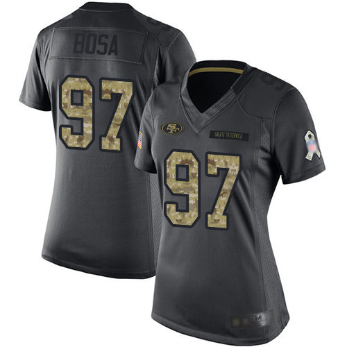 49ers #97 Nick Bosa Black Women's Stitched Football Limited 2016 Salute ...