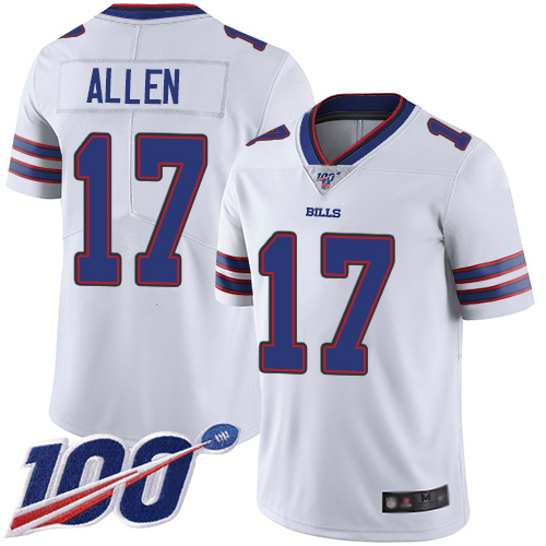 Bills #17 Josh Allen Red Men's Stitched 