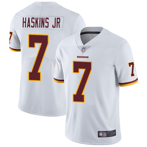 Redskins #7 Dwayne Haskins Jr White Men's Stitched Football Vapor Untouchable Limited Jersey on 