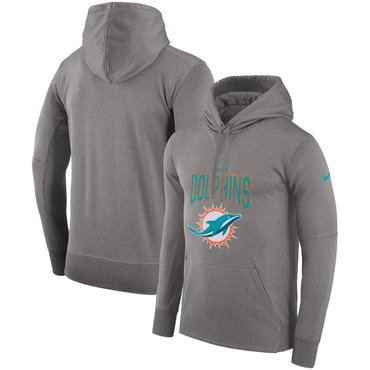 men's miami dolphins nike olive salute to service sideline therma performance pullover hoodie