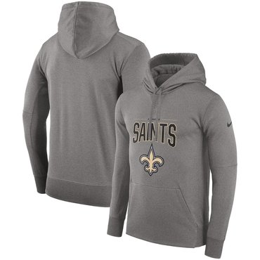 men's new orleans saints nike olive salute to service sideline therma performance pullover hoodie