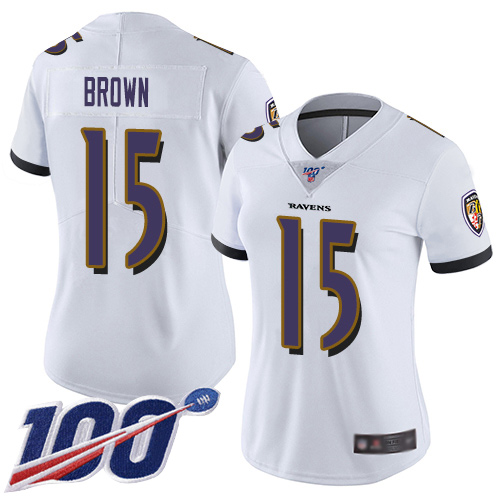 Nike Ravens 89 Mark Andrews White Women's Stitched NFL 100th Season