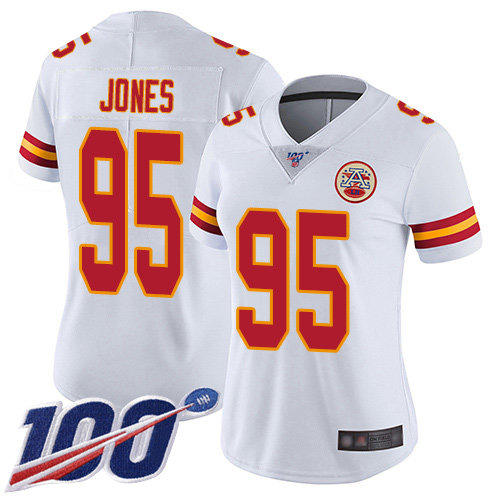 Nike Chiefs 87 Travis Kelce White Women's Stitched NFL 100th Season