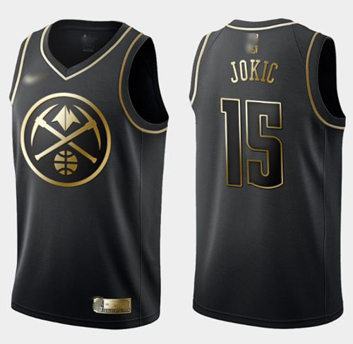 Klassisch Nikola Jokic #15 Denver Nuggets Basketball Jersey Schwarz
