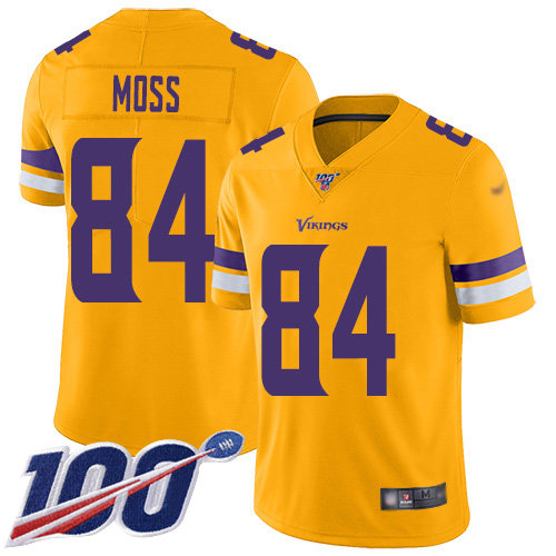 Nike Vikings 84 Randy Moss Gold Men's Stitched NFL Limited Inverted