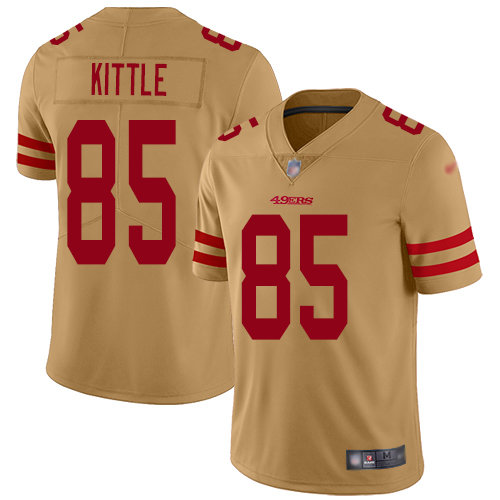Nike 49ers 85 Kittle Gold Men's Stitched NFL Limited Inverted Legend Jersey on sale,for
